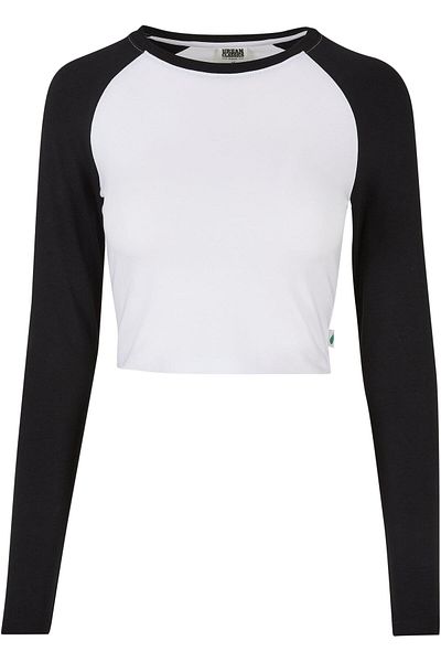 Urban Classics Damen Ladies Cropped Retro Baseball Longsleeve