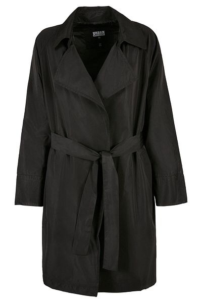 Urban Classics Damen Ladies Crinkle Nylon Minimal Trench Coat