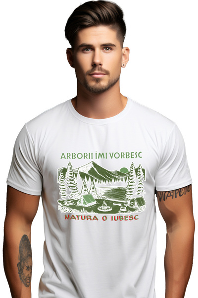 StoryGift Romania Tricou Barbati Arborii Îmi Vorbesc Natura O Iubesc Cu Impri...