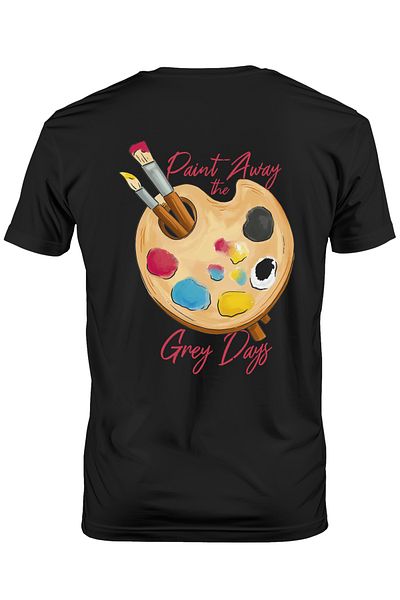 StoryGift Romania Tricou Barbati Pentru Iubitorii De Pictura, Cu Mesajul Motivational In Engleza, Paint Away Stg