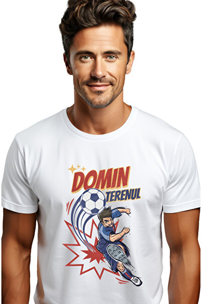 StoryGift Romania Tricou Barbati Minge De Fotbal Sarind Text Motivational Dom...