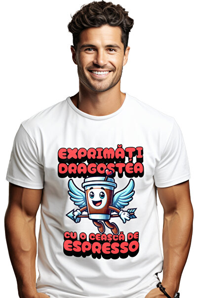 StoryGift Romania Tricou Barbati Exprimati Dragostea Cu O Ceasca De Espresso ...