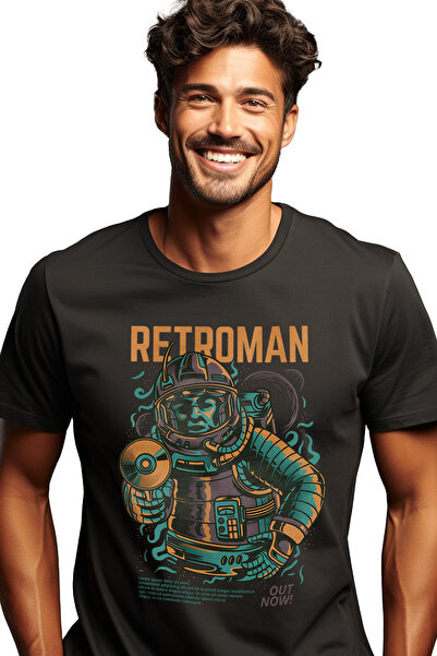 StoryGift Romania Ανδρικό μπλουζάκι με κείμενο στα αγγλικά Retroman, Άνδρας μ...