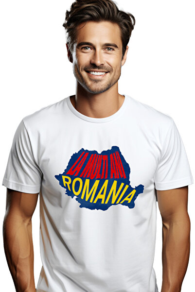 StoryGift Romania Tricou Barbati La Multi Ani Romania Harta Romania Patriot 1...
