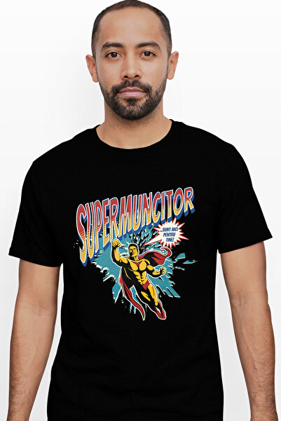 StoryGift Romania Tricou Barbati Super Muncitor Supererou Sunt Aici Pentru Ti...