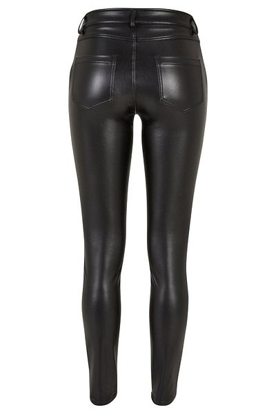 Urban Classics Damen Ladies Mid Waist Synthetic Leather Pants