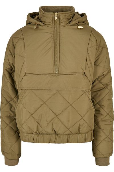 Urban Classics Damen Ladies Oversized Diamond Quilted Pull Over Jacket