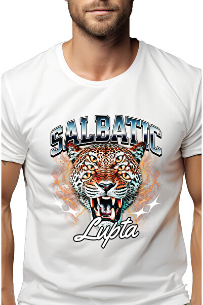 StoryGift Romania Tricou Barbati Leopard Salbatic Cu 6 Ochi - Lupta Cu Imprim...