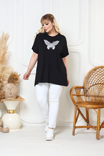 EMEZ Sequined Butterfly Detailed Blouse