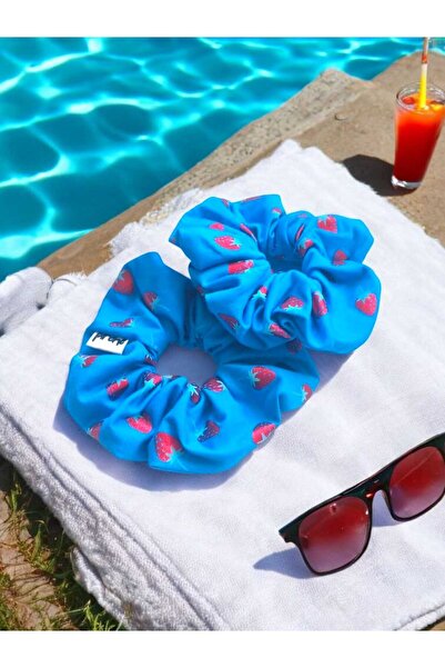 Pirene Berrybabe Strawberry Patterned, Combed Cotton Fabric Scrunchie Buckle,...