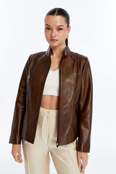 CE-YIL DERİ ÜRÜNLERİ Women Genuine Leather Jacket