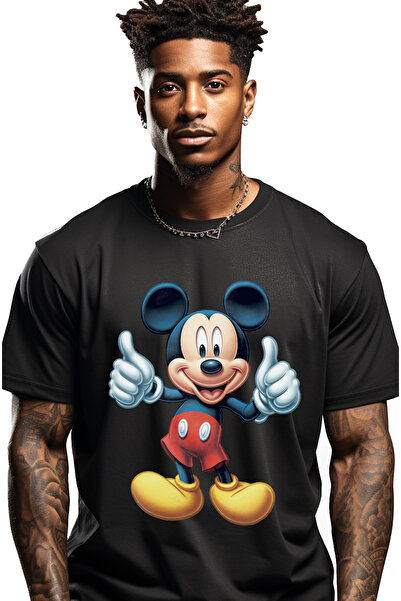 StoryGift Romania Men's T-Shirt With Smiling Mickey Mouse, Encouragement, Motivation, Kids, Disney, Stg Drawings