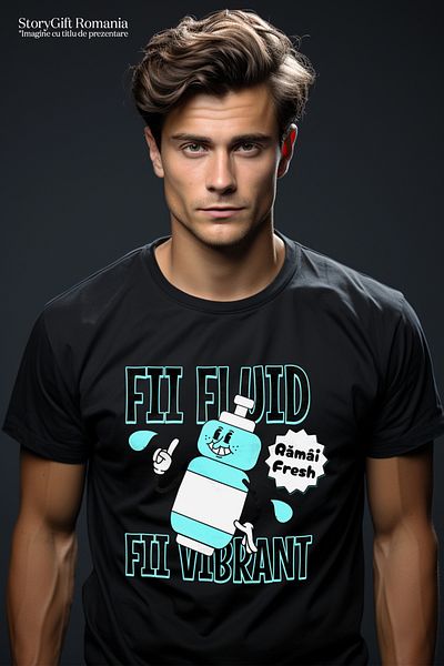 StoryGift Romania Men's T-Shirt Be Fluid, Be Vibrant Water Bottle Stay Fresh With Front Print, 100% Stg