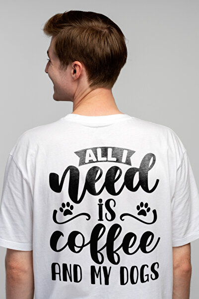 StoryGift Romania Tricou Barbati Cu Labute Si Mesajul "am Nevoie Doar De Cafe...