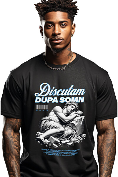 StoryGift Romania Tricou Barbati Discutam Dupa Somn - Statuie Care Doarme Cu ...