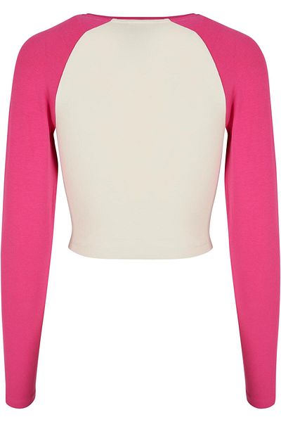Urban Classics Damen Ladies Organic Cropped Retro Baseball Longsleeve