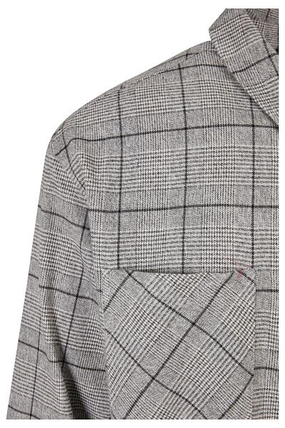 Urban Classics Herren Long Oversized Checked Greyish Shirt