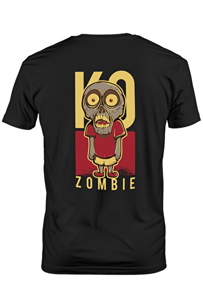 StoryGift Romania Men's T-shirt With Zombie Child With Red Shirt And Yellow Shorts, Text In Englishstg