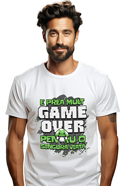 StoryGift Romania Tricou Barbati Joc Video Prea Mult 'game Over' Pentru O Sin...