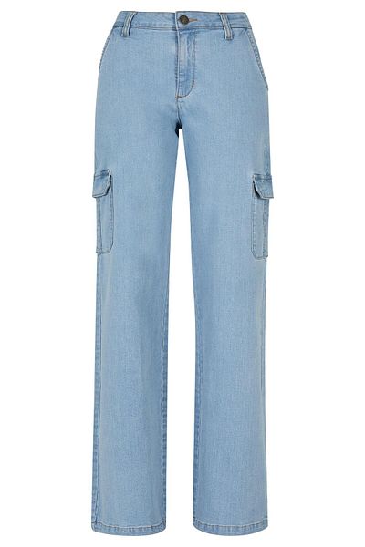 Urban Classics Damen Ladies High Waist Straight Denim Cargo Pants