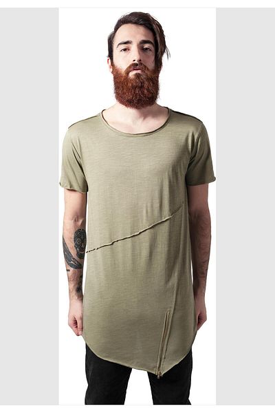 Urban Classics Herren Long Open Edge Front Zip Tee