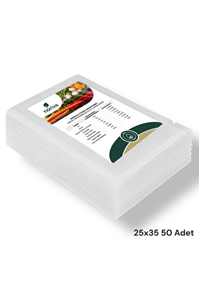 Noriva 25x35 Ev Tipi Tırtıklı Vakum Makinesi Poşeti 50 Adet