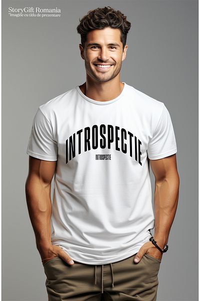StoryGift Romania Tricou Barbati Cuvantul Introspectie, Motivational, Self Help, Intelegere De Sine, Apreciestg