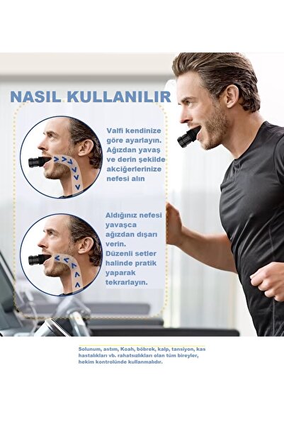 Schulzz Profesyonel Healthpro Mat Siyah Seviye Ayarlanabilir Solunum Direnç Düzenleyici Egzersiz Aleti Siyah