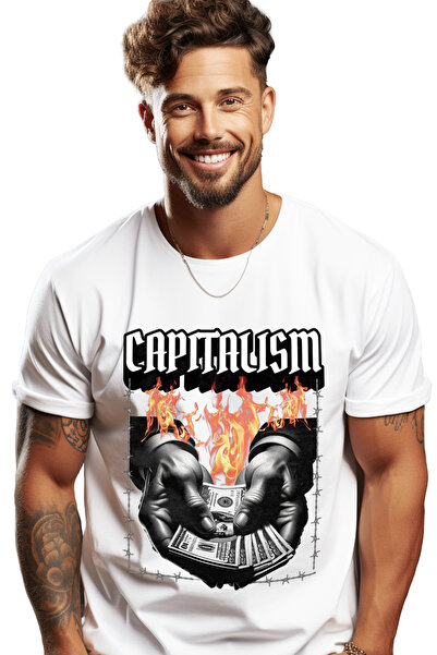 StoryGift Romania Tricou Barbati Mana Ce Tine Bacnote In Flacari Capitalism C...