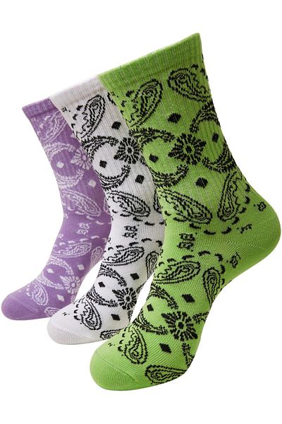 Urban Classics Unisex Bandana Pattern Socks 3-pack