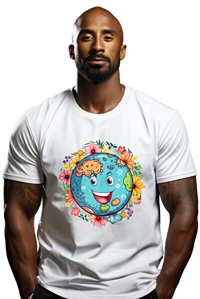 StoryGift Romania Ανδρικό T-shirt με Πλανήτη, Εικονογράφηση, Σημείωση, Πολύχρ...