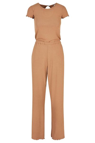Urban Classics Damen Ladies Rib Wid Leg Jumpsuit