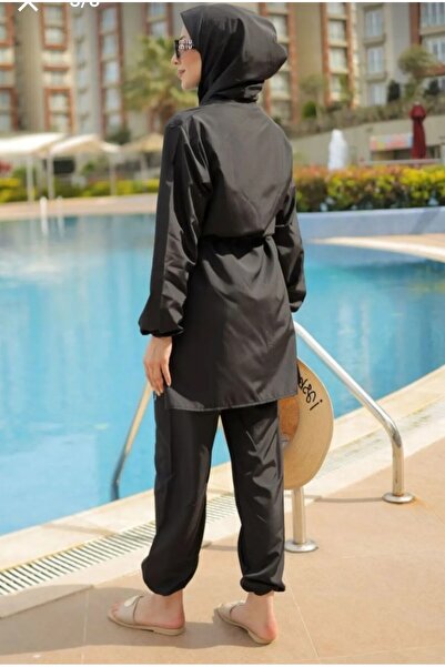 ozzıy34 Black Hijab Swimsuit Suit