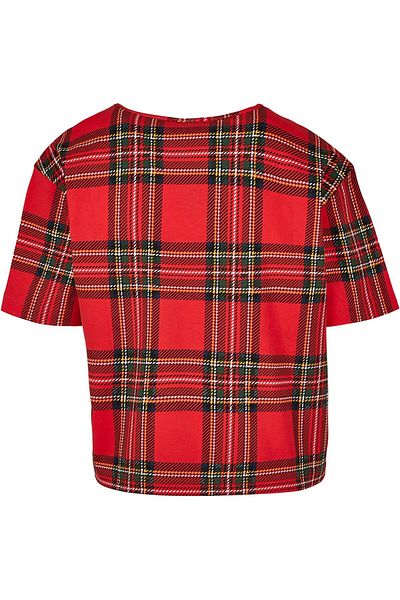 Urban Classics Damen Ladies Aop Tartan Short Oversized Tee