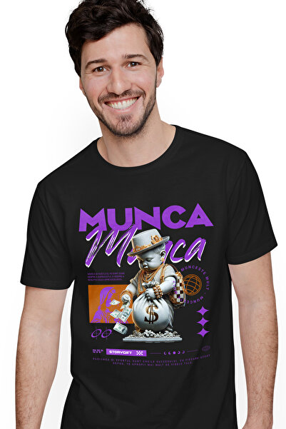 StoryGift Romania Tricou Barbati Statuia Bogata Cu O Sacosa De Dolari - Munca...