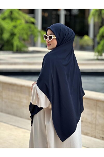 Ahivera Lacivert Medine İpeği Büyük Boy Eşarp 130x130