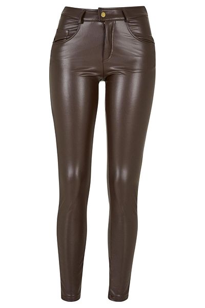 Urban Classics Damen Ladies Mid Waist Synthetic Leather Pants