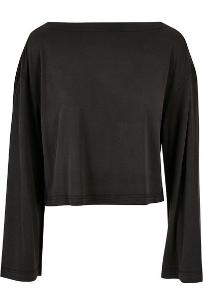 Urban Classics Damen Ladies Short Modal Bateau Necklinie Longsleeve