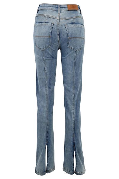 Urban Classics Damen Ladies High Waist Straight Slit Denim Pants