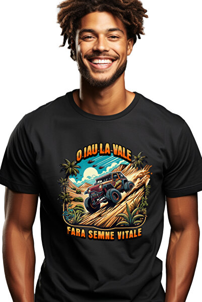 StoryGift Romania Tricou Barbati O Iau La Vale Fara Semne Vitale Masina Off-r...