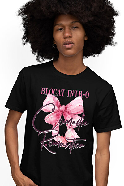 StoryGift Romania Tricou Barbati Funda Roz Blocat Intr-o Comedie Romantica Cu...