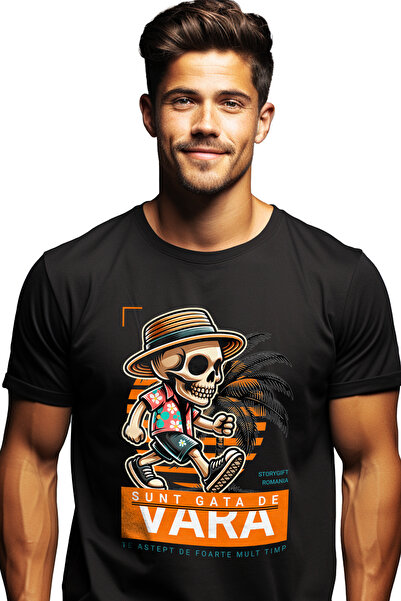 StoryGift Romania Tricou Barbati Schelete Pregatit De Plaja - Sunt Gata De Va...