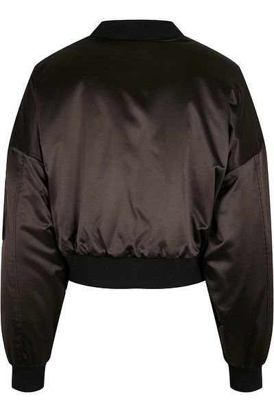 Urban Classics Damen Kurze, übergroße Bomberjacke aus Satin