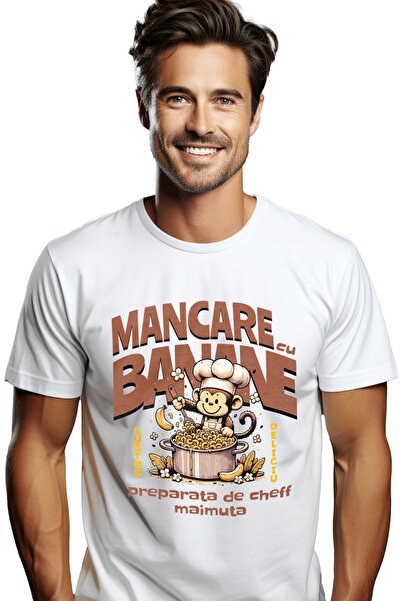 StoryGift Romania Tricou Barbati Mancare Cu Banane Preparat De Cheff Maimuta ...