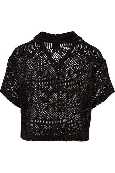 Urban Classics Damen Ladies Crochet Lace Resort Shirt