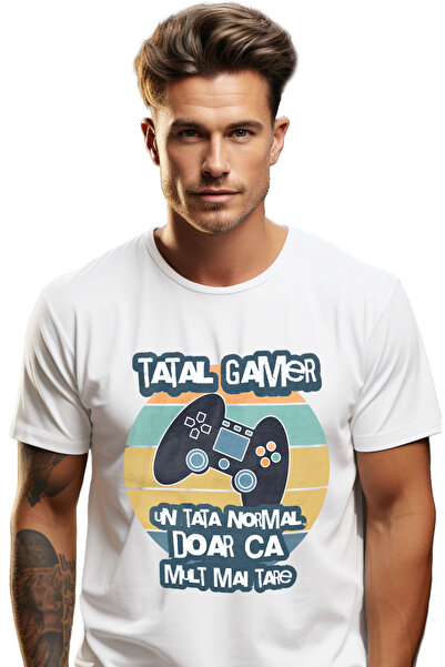 StoryGift Romania Tricou Barbati Tatal Gamer Iubitorii De Jocuri Video Famili...