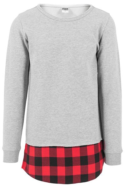 Urban Classics Herren Long Flanell Bottom Open Edge Crewneck