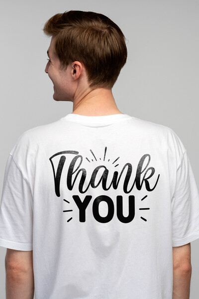 StoryGift Romania Tricou Barbati Cu Mesajul De Multumire In Limba Engleza "th...