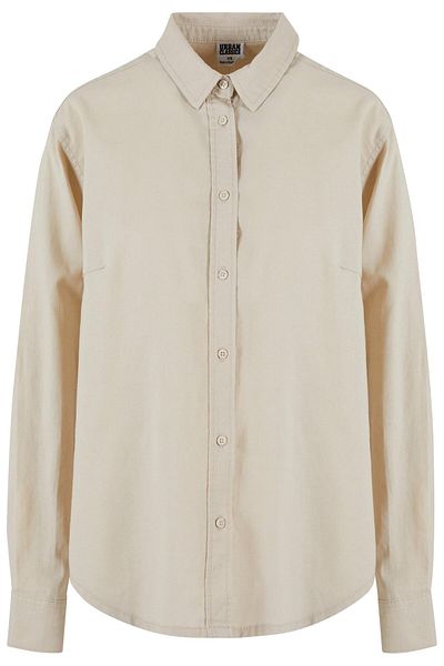 Urban Classics Damen Ladies Linen Mixed Oversized Shirt