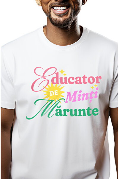 StoryGift Romania Tricou Barbati Educator De Minți Marunte Scoala Profesor Cu...